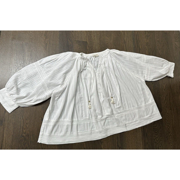 Zadig & Voltaire Trone Deluxe Lace Cotton Blouse Top sz M Boho Romantic - Picture 3 of 4